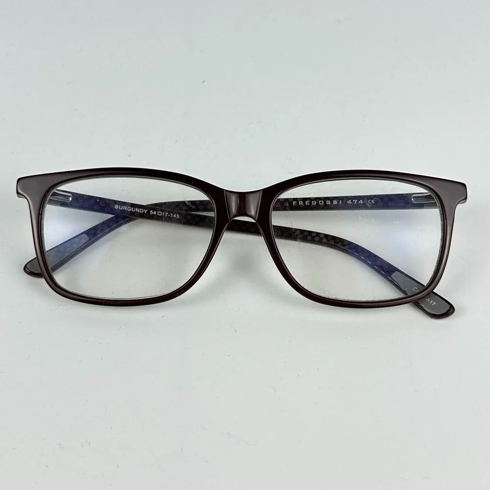 Fregossi 474 Women's Eyeglasses‎ Burgundy Plastic Square Full Rim 54-17-145 mm